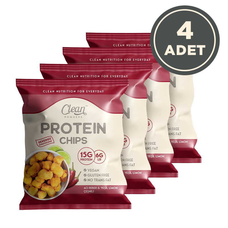 Clean Powders Protein Chips 50 Gr Acı Biber Yeşil Limon 4 Adet