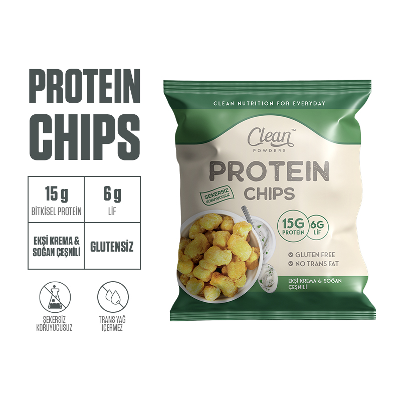 Clean Powders Protein Chips 50 Gr Ekşi Krema Soğan 4 Adet