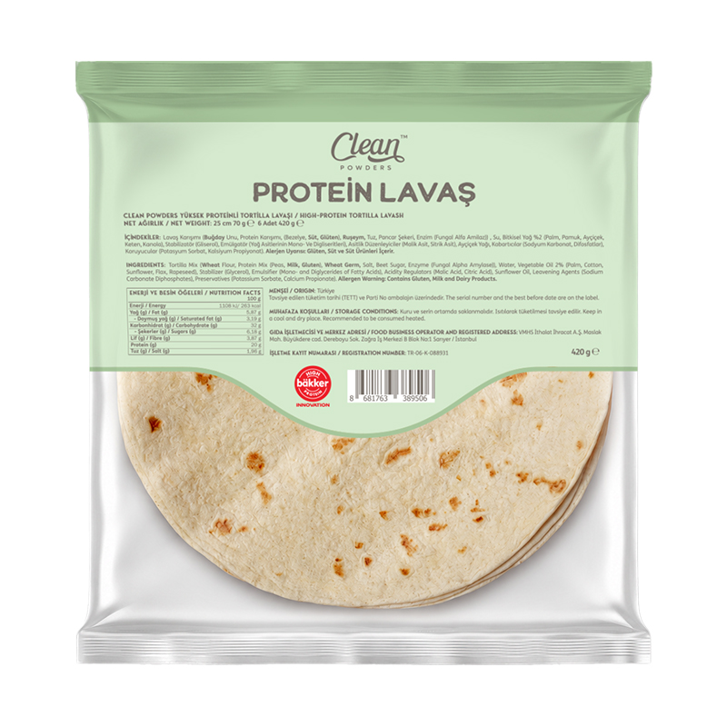 Clean Powders Yüksek Proteinli Tortilla Lavaşı 6'lı 420 Gr - 3 Adet
