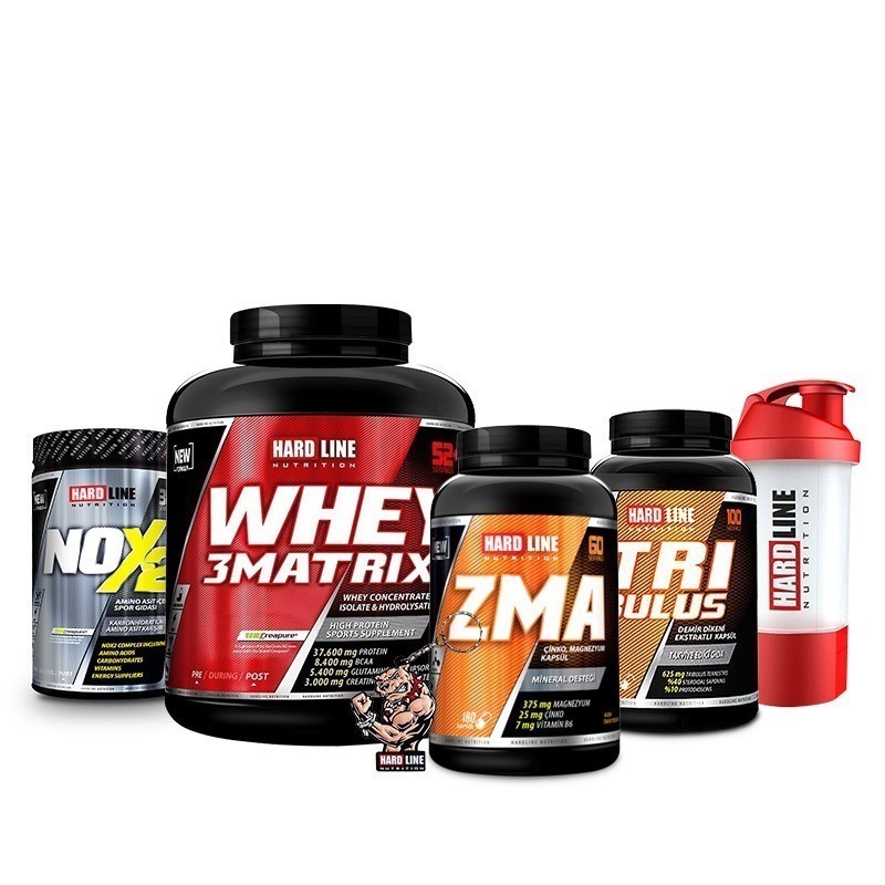 Hardline Whey 3 Matrix 2300 Gr + Nox 2 + Tribulus + Zma Kombinasyonu
