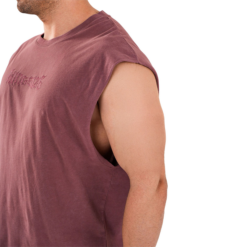 Kingsize Darksteel Antik Yıkamalı Kolsuz T-Shirt Bordo