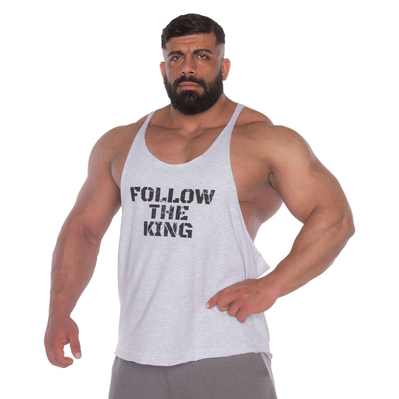 Kingsize Follow The King Antrenman Atleti Ön Baskılı Açık Gri Melanj