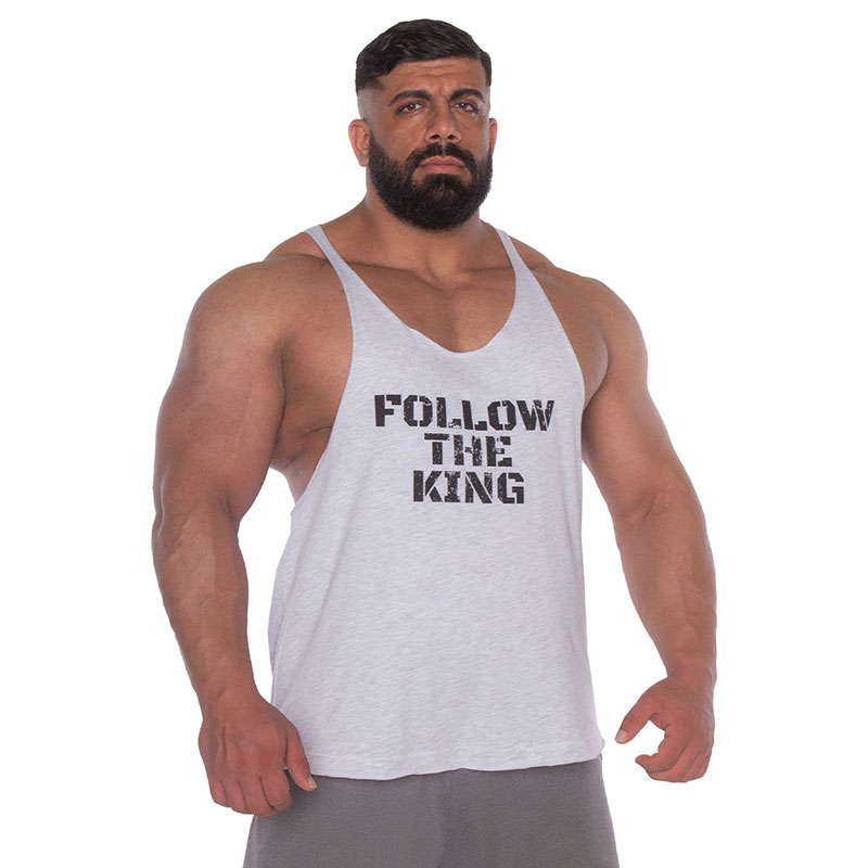 Kingsize Follow The King Antrenman Atleti Ön Baskılı Açık Gri Melanj
