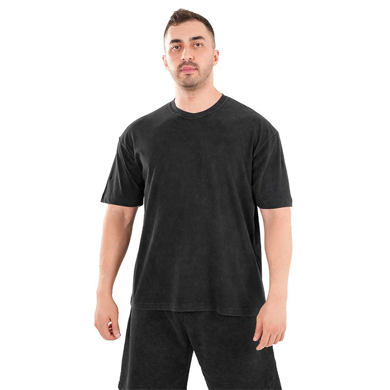 Kingsize Hard Work Antik Yıkamalı Oversize T-Shirt Siyah