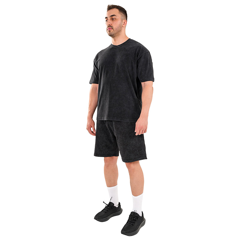 Kingsize Hard Work Antik Yıkamalı Oversize T-Shirt Siyah