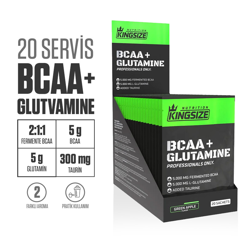 Kingsize Nutrition BCAA + Glutamine Powder 12 Gr 20 Saşe