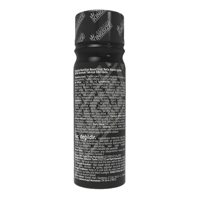 Kingsize Nutrition Beast Shot Pre-Workout 60 mL 1 Adet