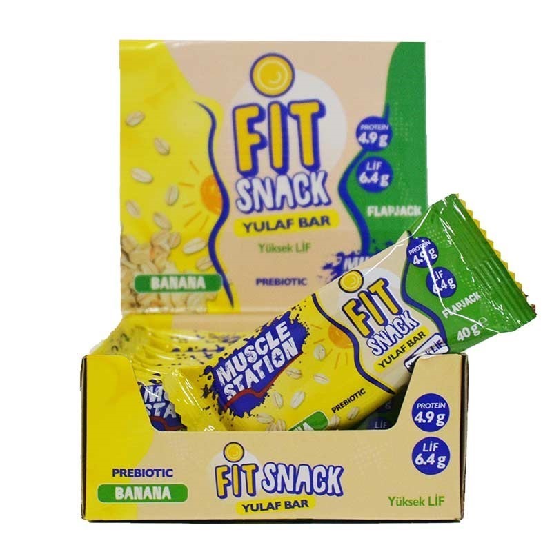 Muscle Station Fit Snack Yulaf Bar Banana 40 Gr 24 Adet
