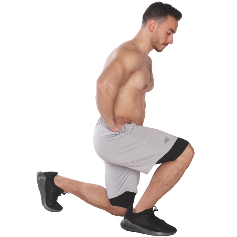 MuscleCloth 2 in 1 Erkek Taytlı Stretch Şort Açık Gri