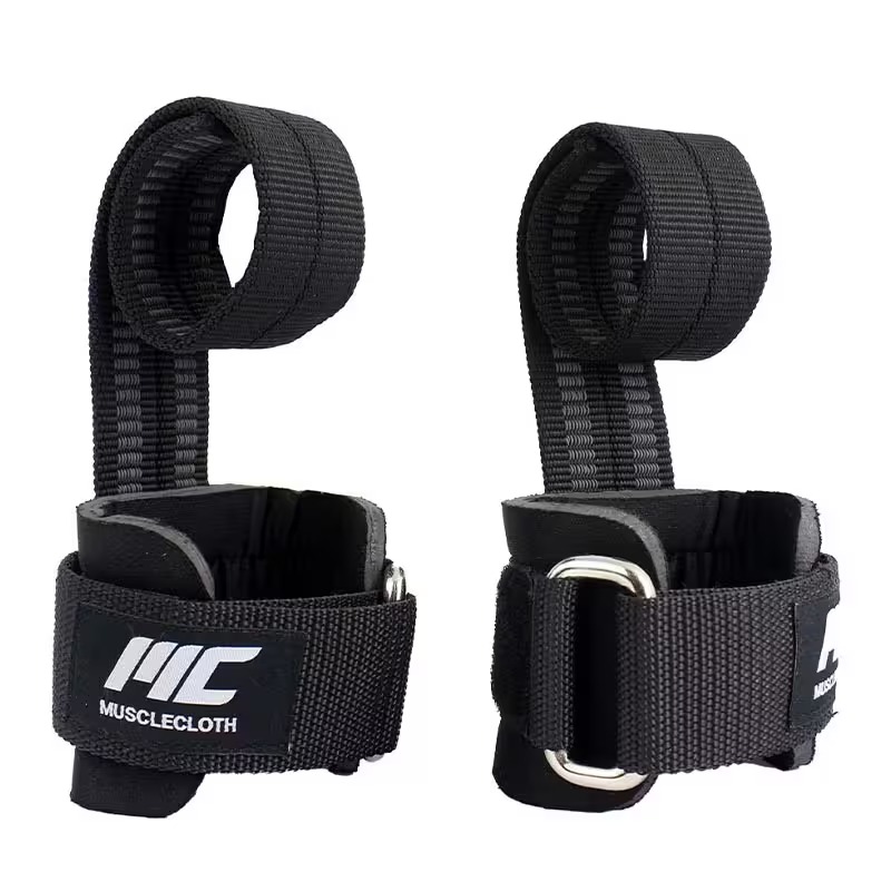 MuscleCloth Big Grip Pro Lifting Straps + Pro Wrist Wraps Seti Siyah