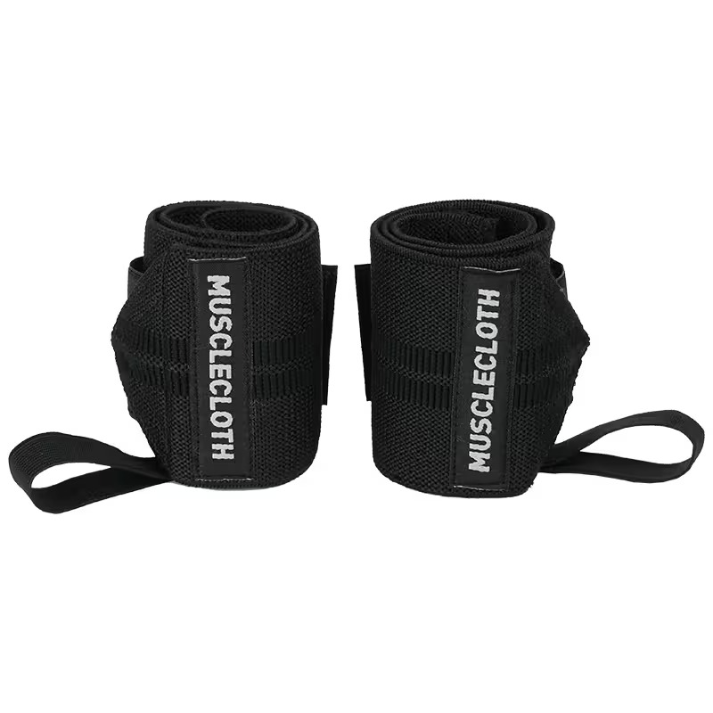 MuscleCloth Big Grip Pro Lifting Straps + Pro Wrist Wraps Seti Siyah