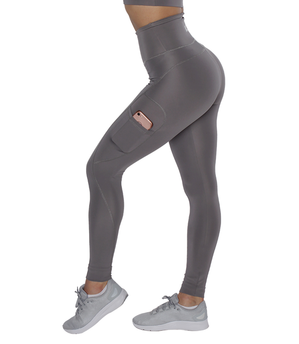 MuscleCloth Elise Cepli Spor Tayt + Elise Sporcu Sütyeni Gri