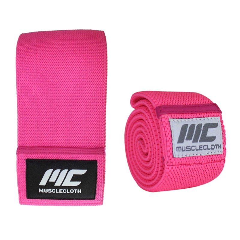 MuscleCloth Loop Band + Active Loop Band Direnç Bandı Seti Pembe Orta