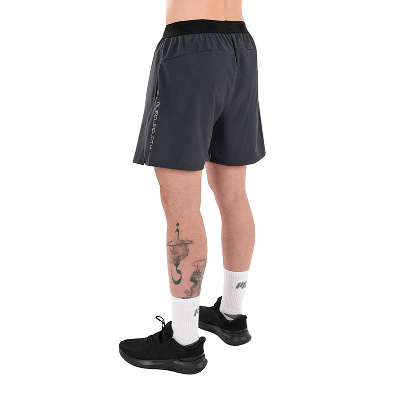 MuscleCloth Performance 2 In 1 Erkek Taytlı Şort Gri Siyah