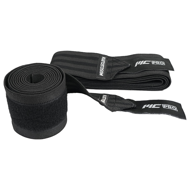 MuscleCloth Pro Knee Wraps Diz Bandajı 2'Li Paket - Cırt Bantlı Siyah