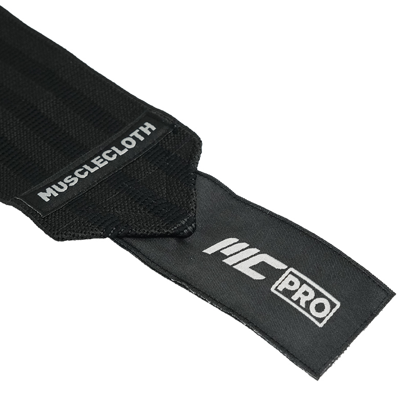 MuscleCloth Pro Knee Wraps Diz Bandajı 2'Li Paket - Cırt Bantlı Siyah
