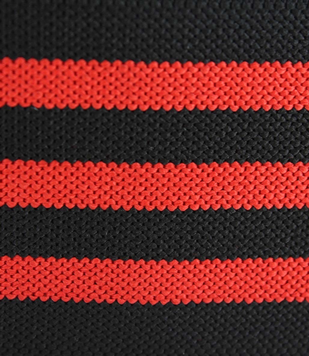 MuscleCloth Pro Knee Wraps Diz Bandajı 2'Li Paket - Cırt Bantlı Siyah Kırmızı