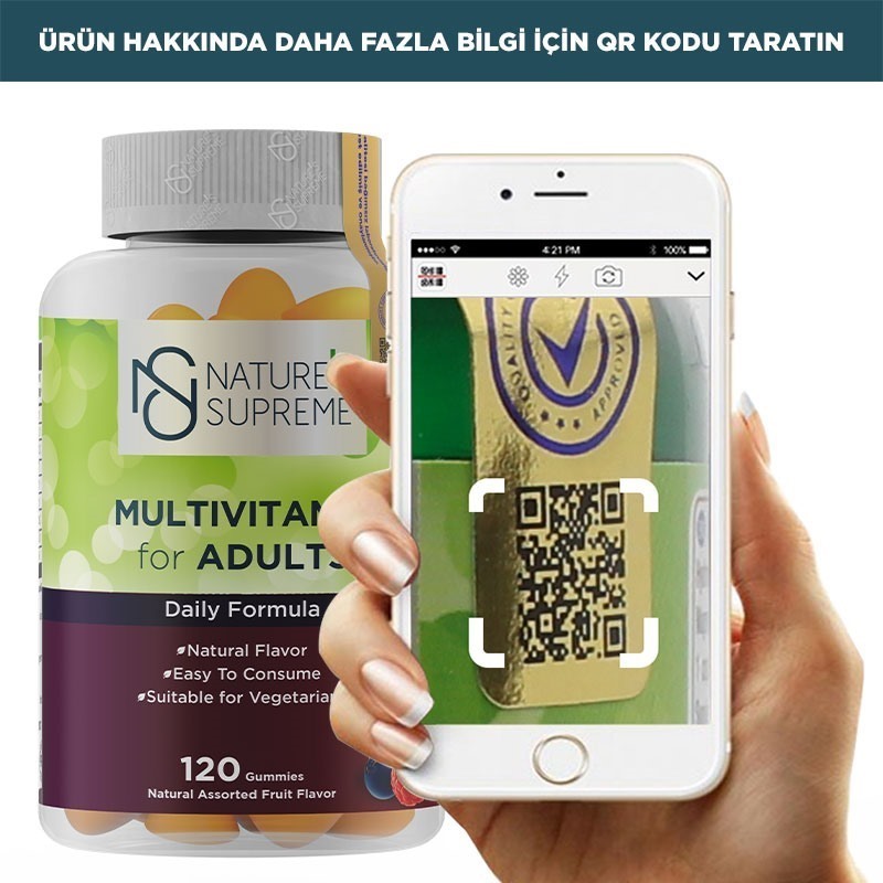 Nature's Supreme Gummies Multivitamin for Adults 120 Çiğnenebilir Form