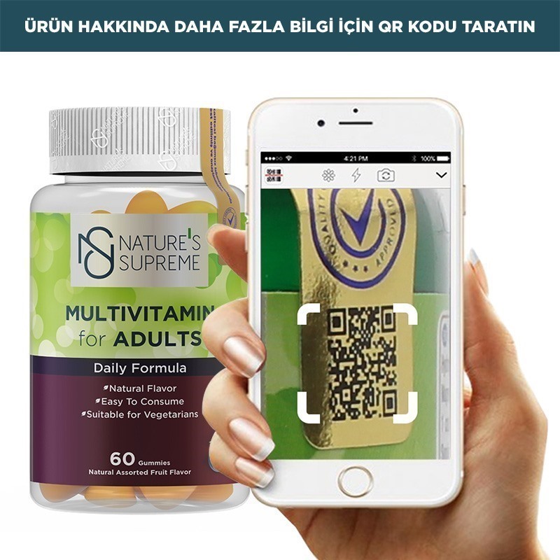 Nature's Supreme Gummies Multivitamin for Adults 60 Çiğnenebilir Form