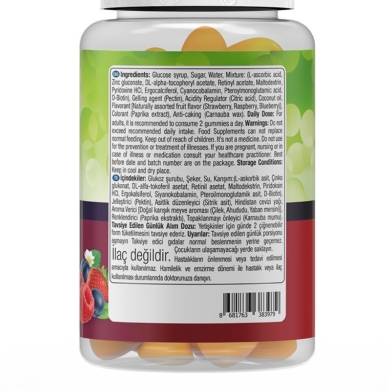 Nature's Supreme Gummies Multivitamin for Adults 60 Çiğnenebilir Form