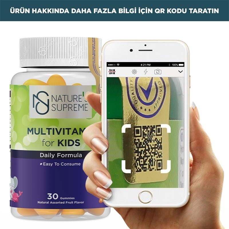 Nature's Supreme Gummies Multivitamin for Kids 30 Çiğnenebilir Form