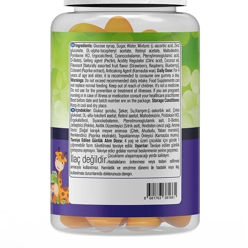 Nature's Supreme Gummies Multivitamin for Kids 60 Çiğnenebilir Form