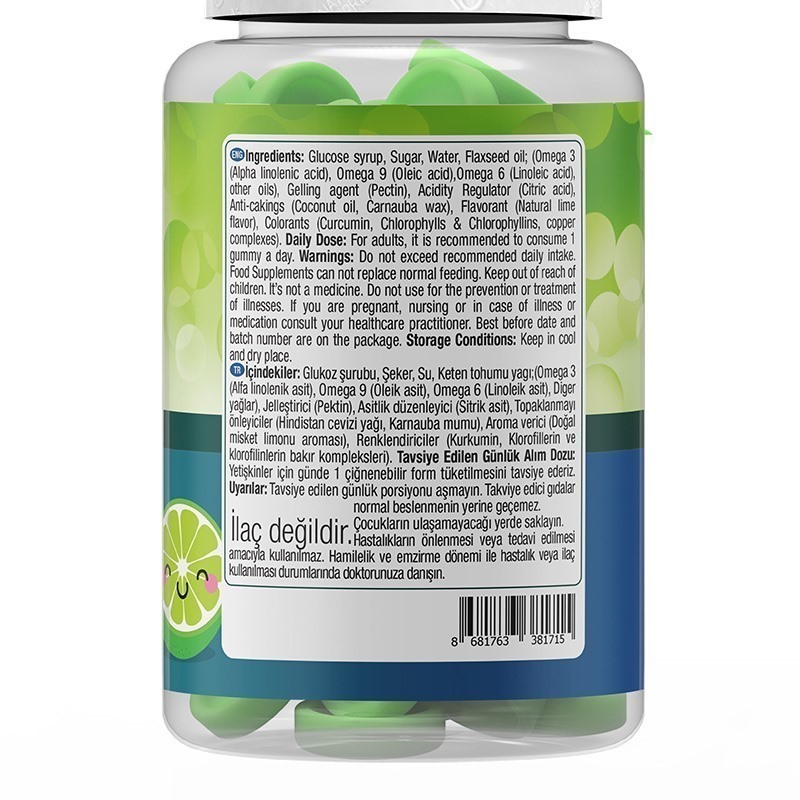 Nature's Supreme Gummies Vegan Omega 3-6-9 60 Çiğnenebilir Form