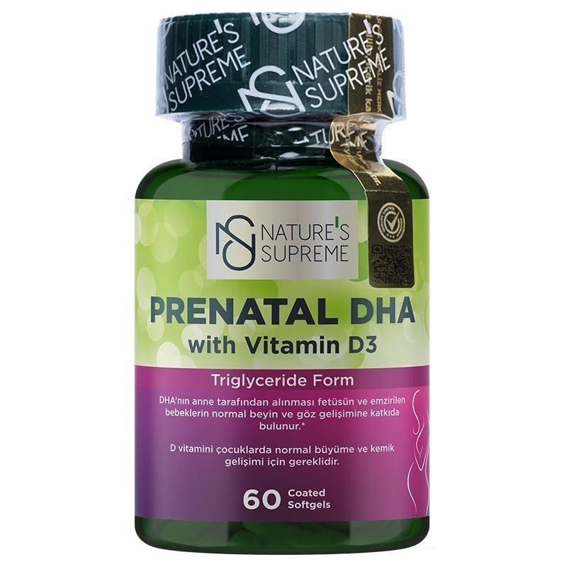 Nature's Supreme Prenatal DHA with Vitamin D3 1000 Mg 60 Kapsül