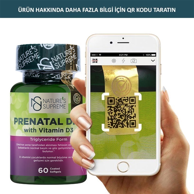 Nature's Supreme Prenatal DHA with Vitamin D3 1000 Mg 60 Kapsül