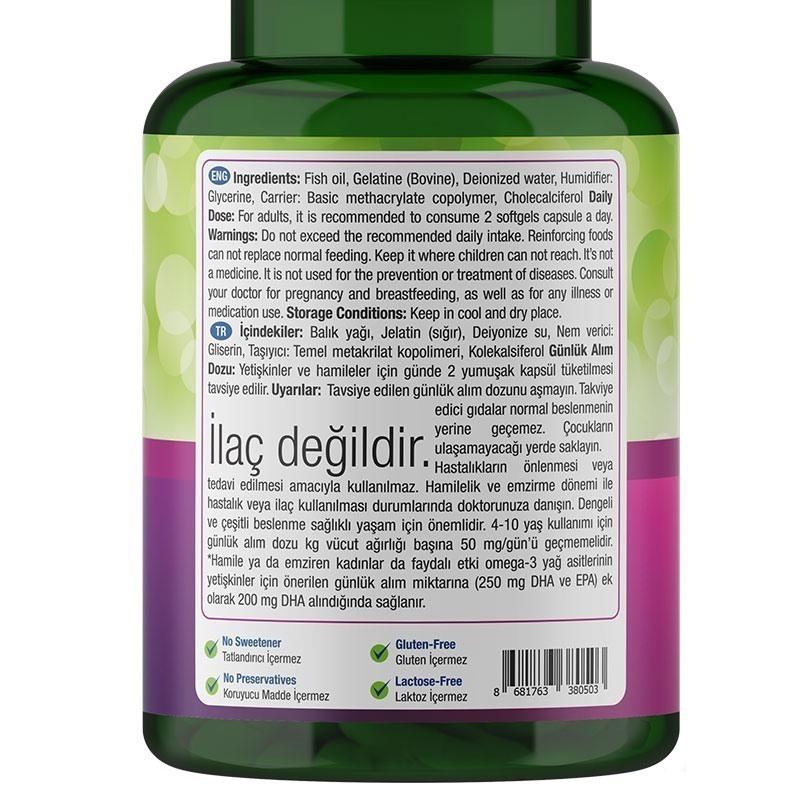 Nature's Supreme Prenatal DHA with Vitamin D3 1000 Mg 60 Kapsül
