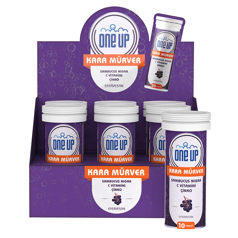 One Up Kara Mürver + C Vitamini + Çinko 10 Efervesan Tablet 6'lı Kutu