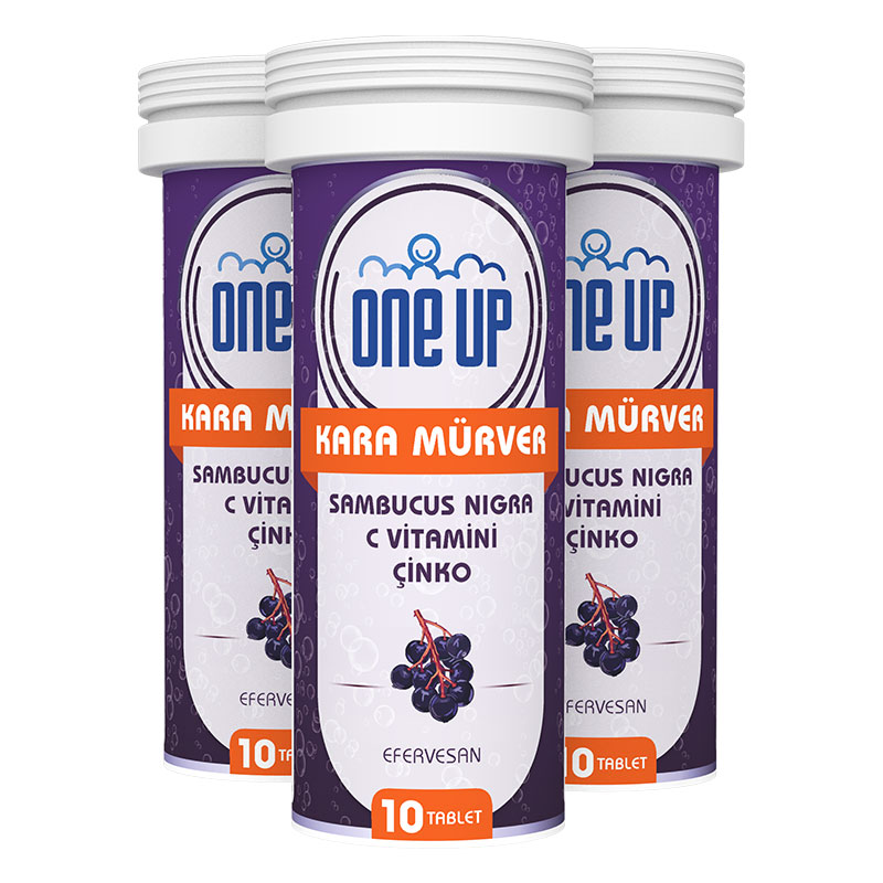 One Up Kara Mürver + C Vitamini + Çinko 10 Efervesan Tablet 6'lı Kutu