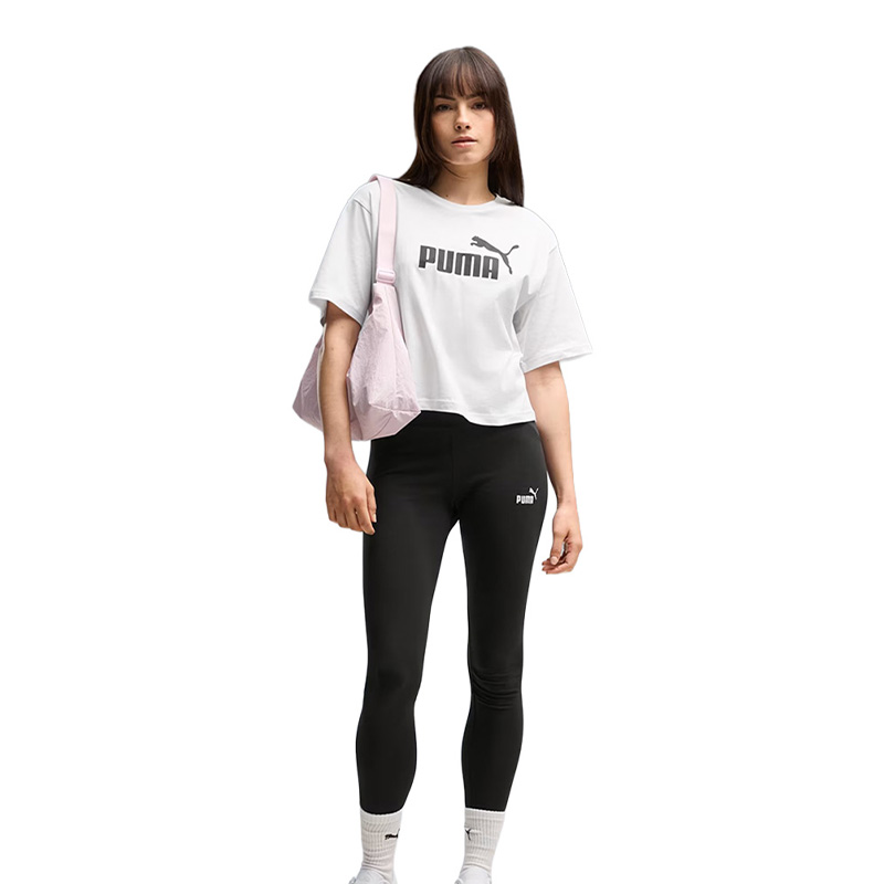 Puma Ess Cropped No.1 Logo Kadın Kısa Kollu T-Shirt Beyaz