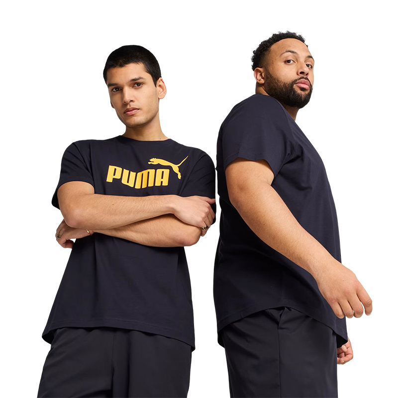 Puma Essentials No. 1 Logo Kısa Kollu T-Shirt Koyu Lacivert Sarı