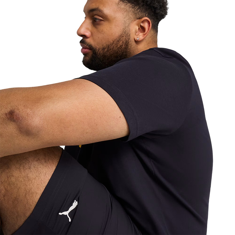 Puma Essentials No. 1 Logo Kısa Kollu T-Shirt Koyu Lacivert Sarı