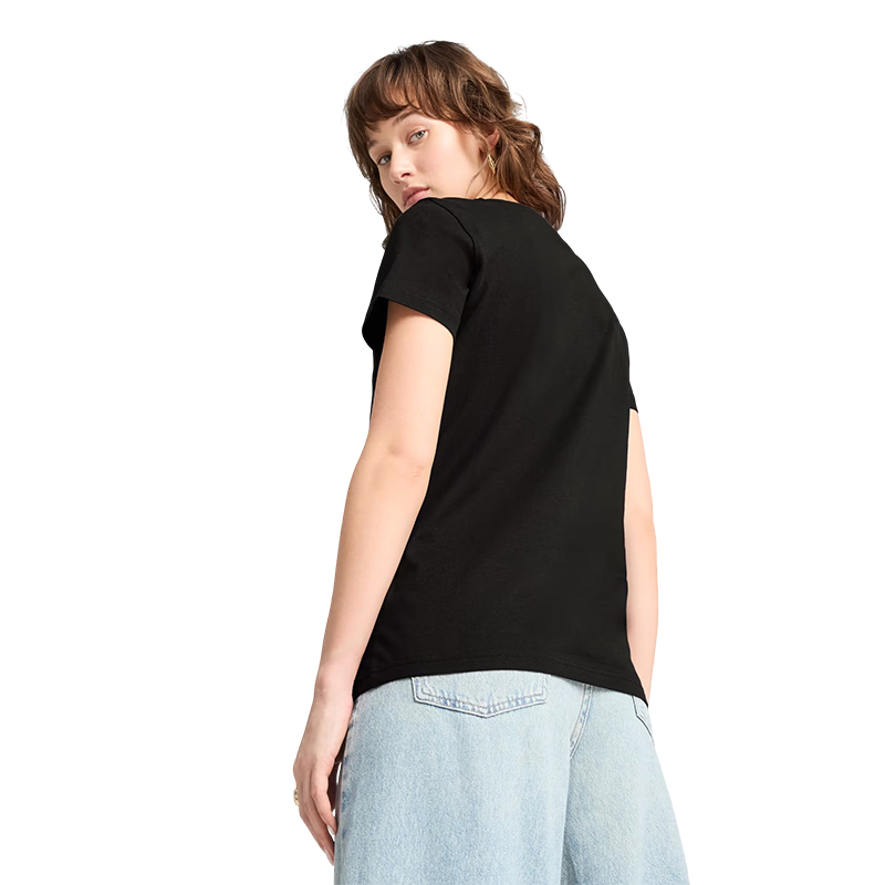 Puma Graphics Floral Cat Logo Kadın Kısa Kollu T-Shirt Siyah