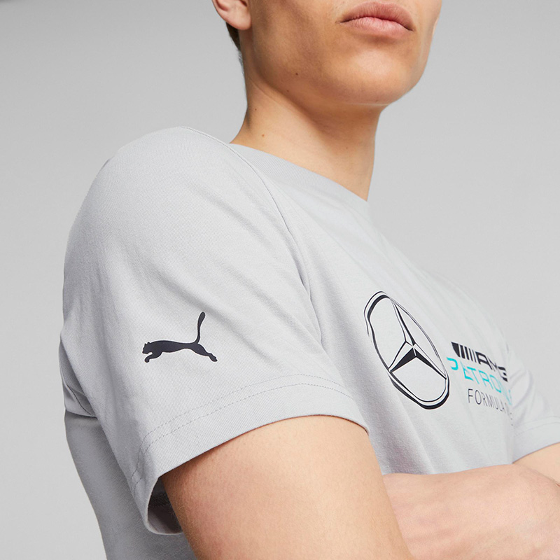 Puma Mercedes AMG Petronas Ess Logo Kısa Kollu T-Shirt Gri