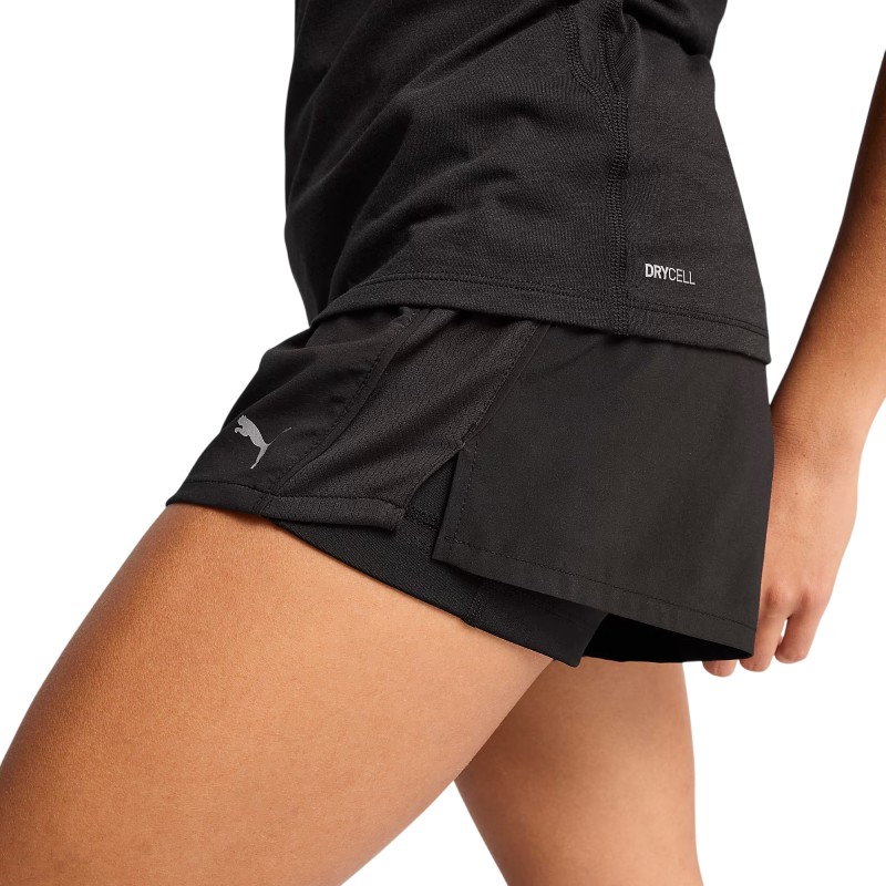 Puma Run Velocity 2 in 1 Kadın 3" Şort Siyah