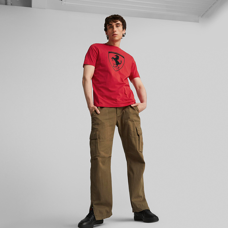 Puma Scuderia Ferrari Race Big Shield Kısa Kollu T-Shirt Kırmızı