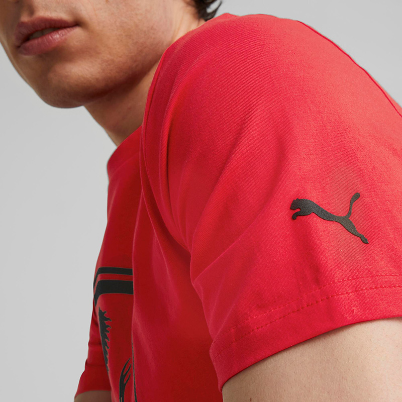 Puma Scuderia Ferrari Race Big Shield Kısa Kollu T-Shirt Kırmızı