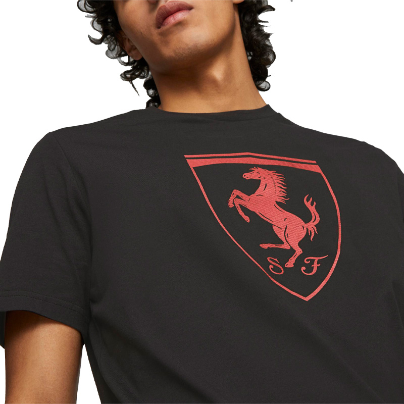 Puma Scuderia Ferrari Race Big Shield Kısa Kollu T-Shirt Siyah