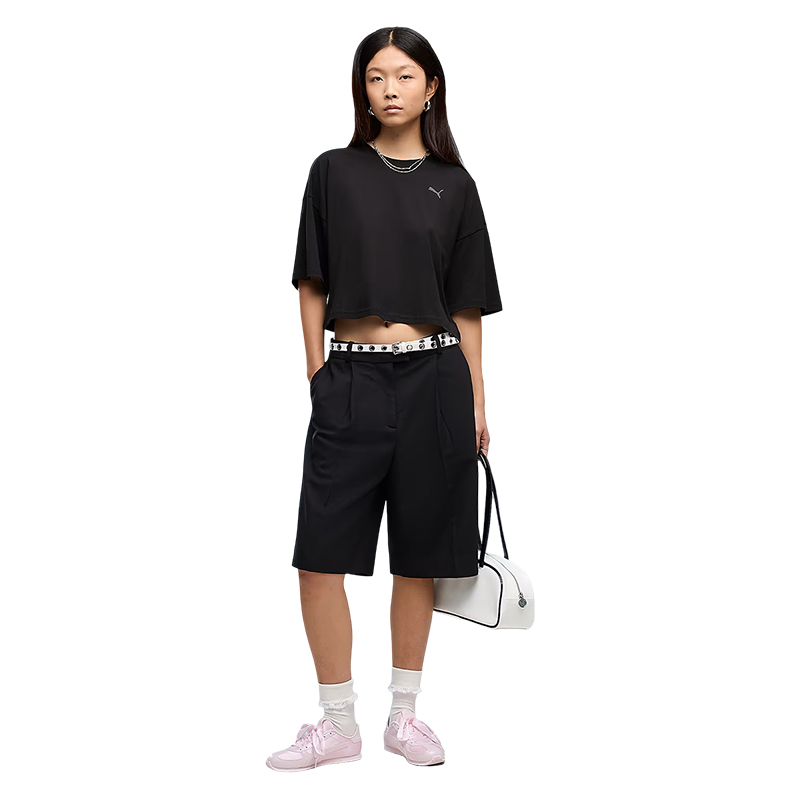 Puma Wardrobe Ess Oversized Kadın Kısa Kollu T-Shirt Siyah