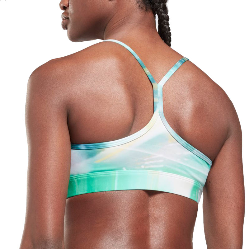 Reebok Lux Skinny Sports Bra Sporcu Sütyeni Mavi Beyaz