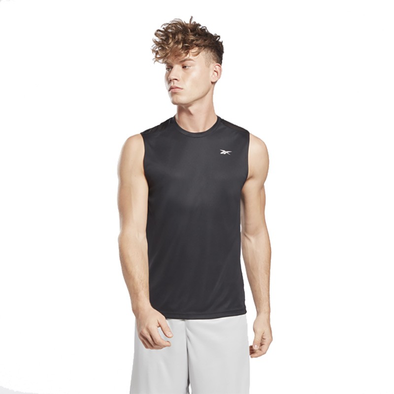 Reebok Workout Ready Sleeveless Tech Tee Kolsuz T-Shirt Siyah