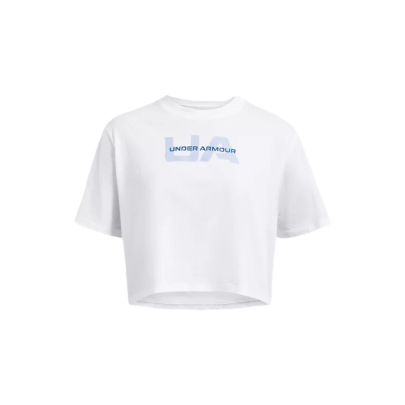 Under Armour Boxy Crop Branded Kadın Kısa Kollu T-Shirt Beyaz