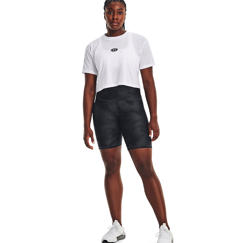Under Armour Branded Logo Kadın Crop Kısa Kollu T-Shirt Beyaz