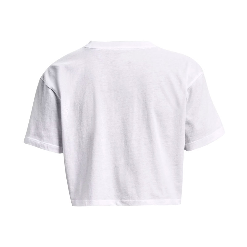Under Armour Branded Logo Kadın Crop Kısa Kollu T-Shirt Beyaz