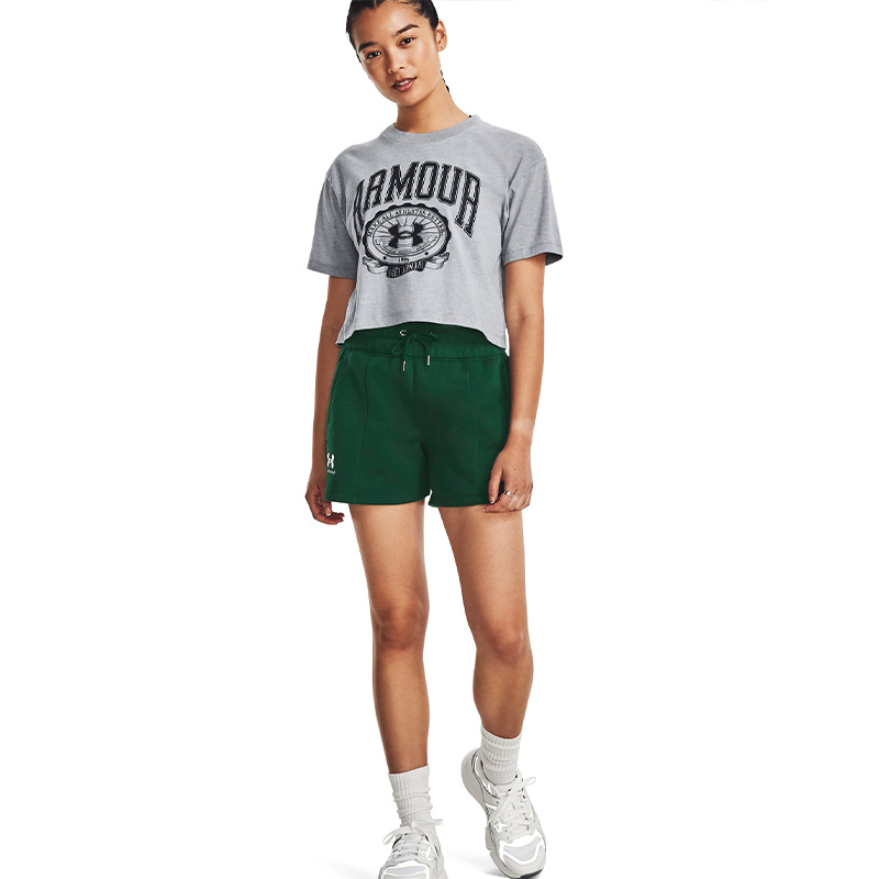 Under Armour Collegiate Kadın Kısa Kollu Crop T-Shirt Koyu Gri