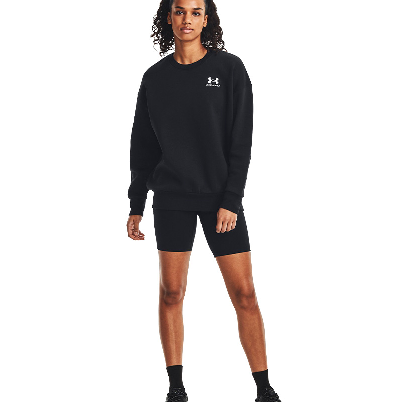 Under Armour Essential Fleece Kadın Oversize Uzun Kollu Sweatshirt Siyah