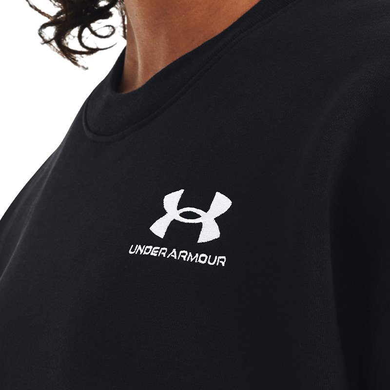 Under Armour Essential Fleece Kadın Oversize Uzun Kollu Sweatshirt Siyah